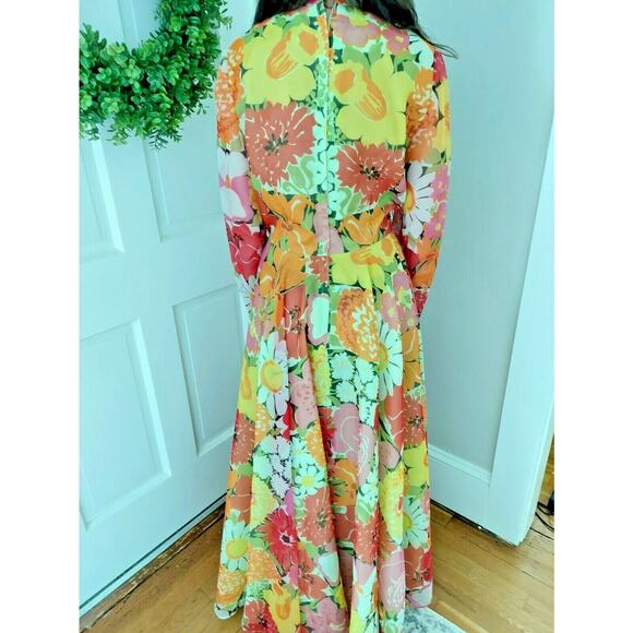 Vintage California Calliope Floral Dress-XS / S - Picture 7 of 10